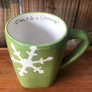 Scrooge Green & White Ceramic Snowflake Coffee Mug by Plain Jane